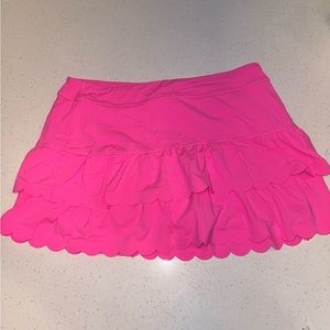 Lilly Pulitzer SPF 50 pink ruffle tennis skirt, size large